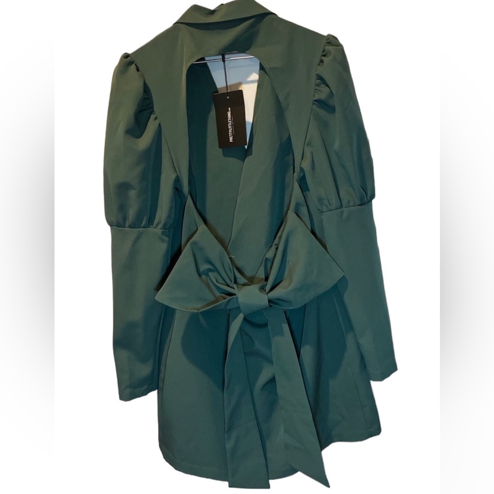Green Blazer Bow Dress